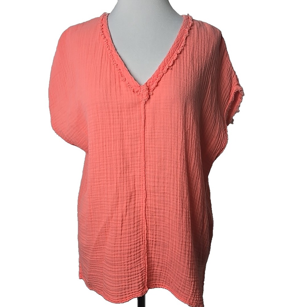 Michael Stars Los Angeles Coral Gauzy Cotton Top Size Medium M